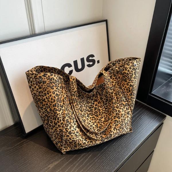 Leopard Print Large Tote Bag