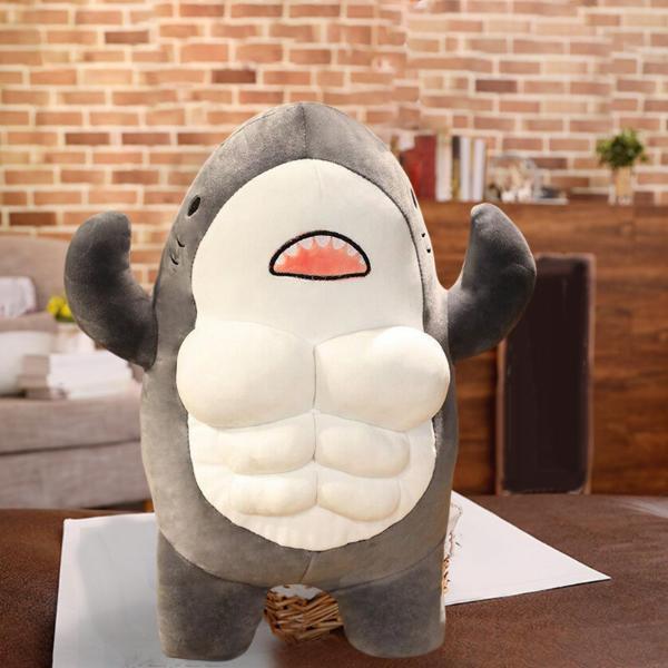 Shredded Muscle Gym Shark Plush