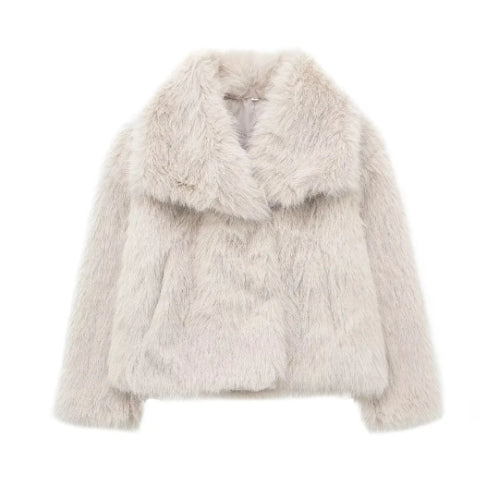 TRAF Luxury Faux Fur Coat