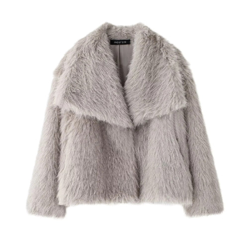 TRAF Luxury Faux Fur Coat