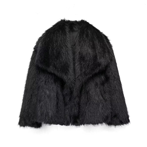 TRAF Luxury Faux Fur Coat