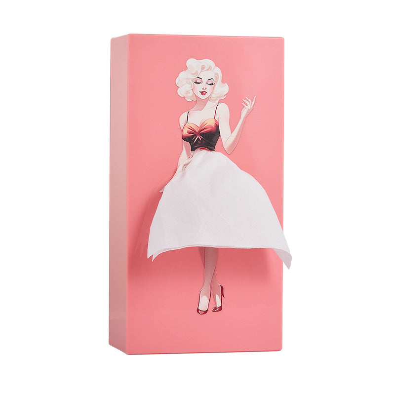 Sexy Flying Up Skirt Girl Tissue Box