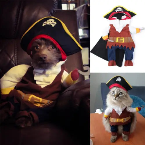 Cowboy & Pirate Cat Dog Halloween Costume