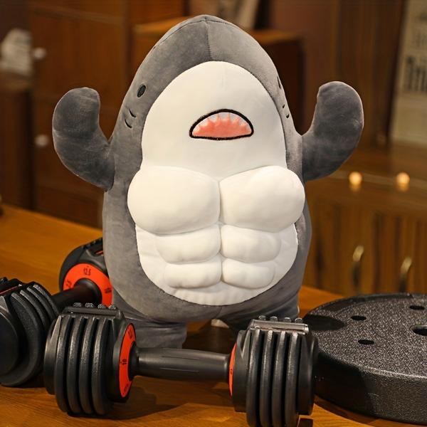 Shredded Muscle Gym Shark Plush