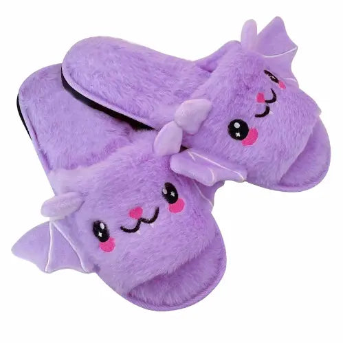 Halloween Spooky Bat Pumpkin Plush Slippers