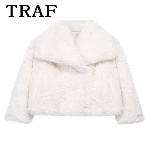 TRAF Luxury Faux Fur Coat