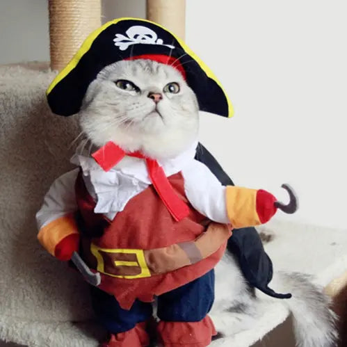 Cowboy & Pirate Cat Dog Halloween Costume