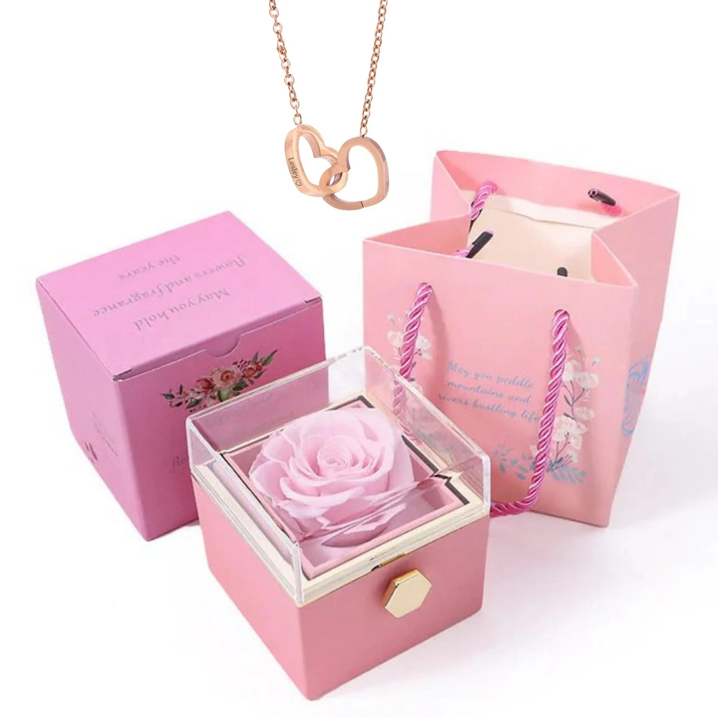 ROSEBOX Rotatable Preserved Rose Jewelry Box