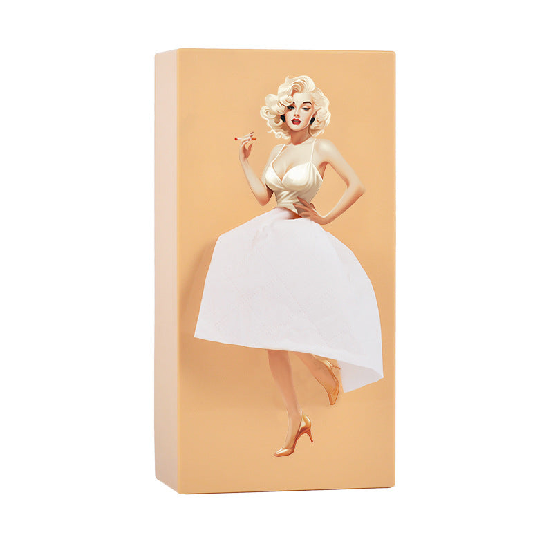 Sexy Flying Up Skirt Girl Tissue Box