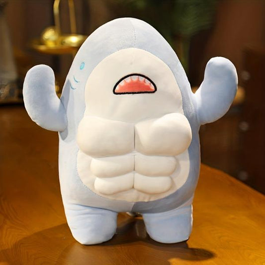 Shredded Muscle Gym Shark Plush