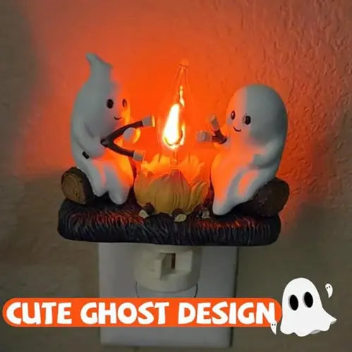 Halloween Ghost Walking Dog & Bonfire Ghost Nightlight