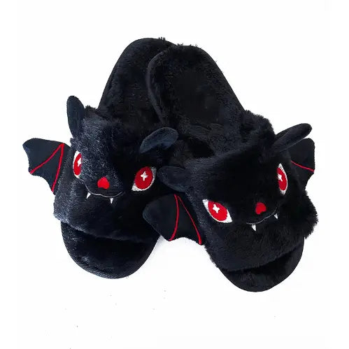 Halloween Spooky Bat Pumpkin Plush Slippers