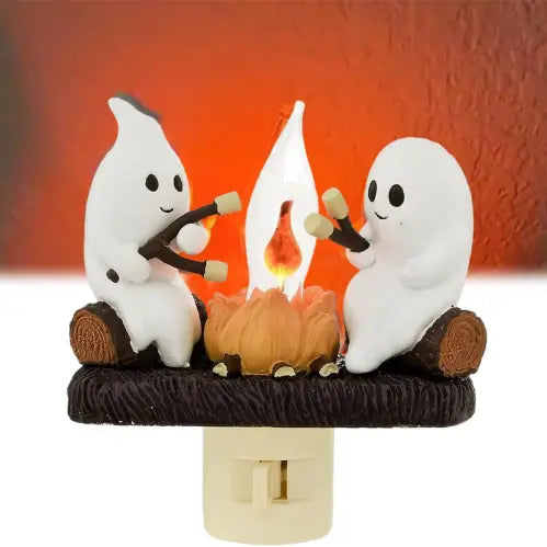 Halloween Ghost Walking Dog & Bonfire Ghost Nightlight