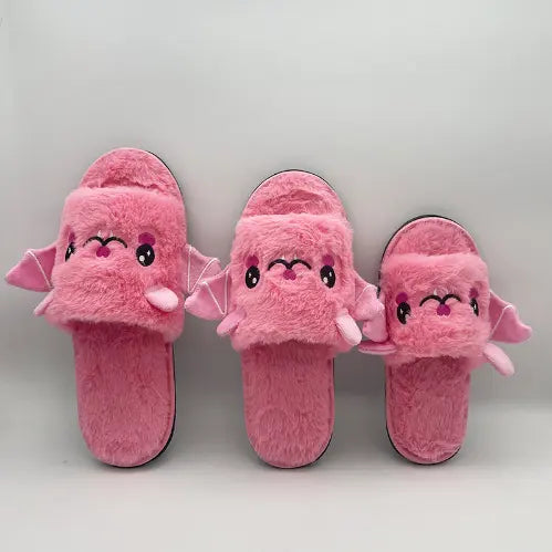 Halloween Spooky Bat Pumpkin Plush Slippers