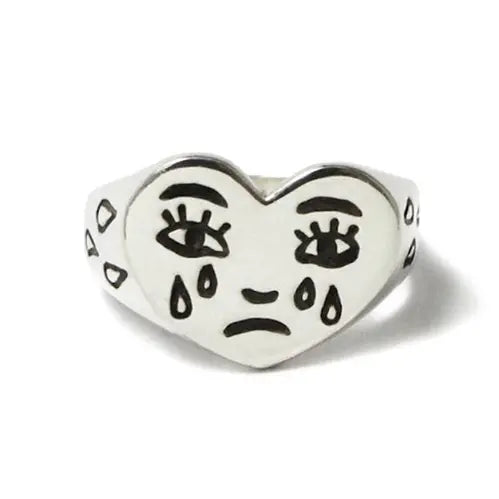 Dianty Women Crying Face Ring & Stackable Face Ring