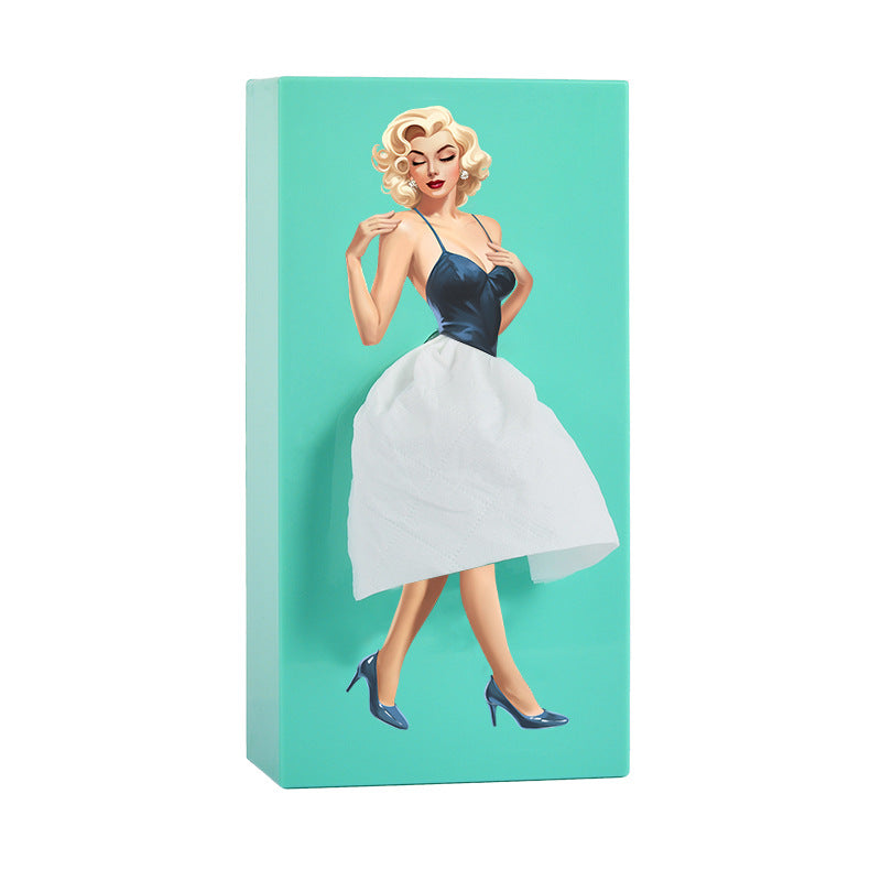 Sexy Flying Up Skirt Girl Tissue Box