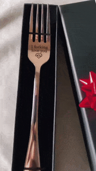 I forking Love You Engraved Fork