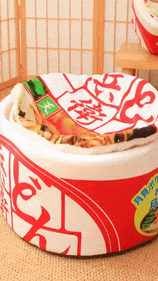 Japanese Ramen Noodle Cup Cat Bed