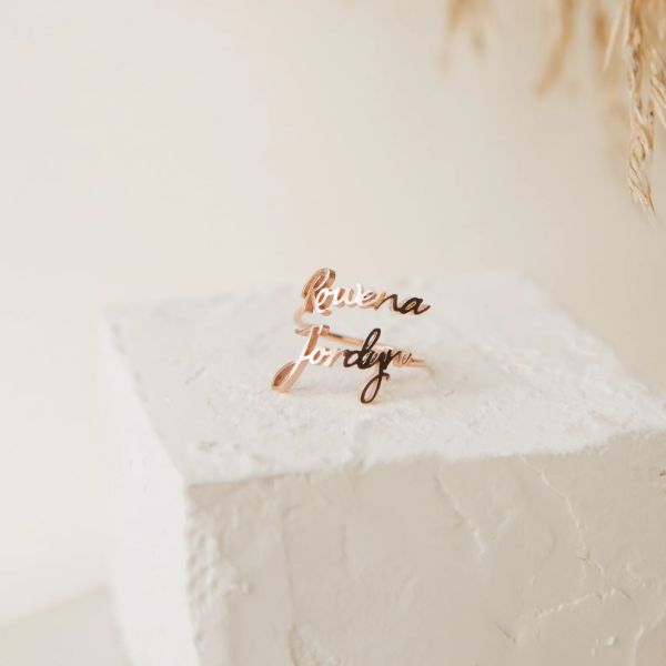 Personalized Double Name Ring