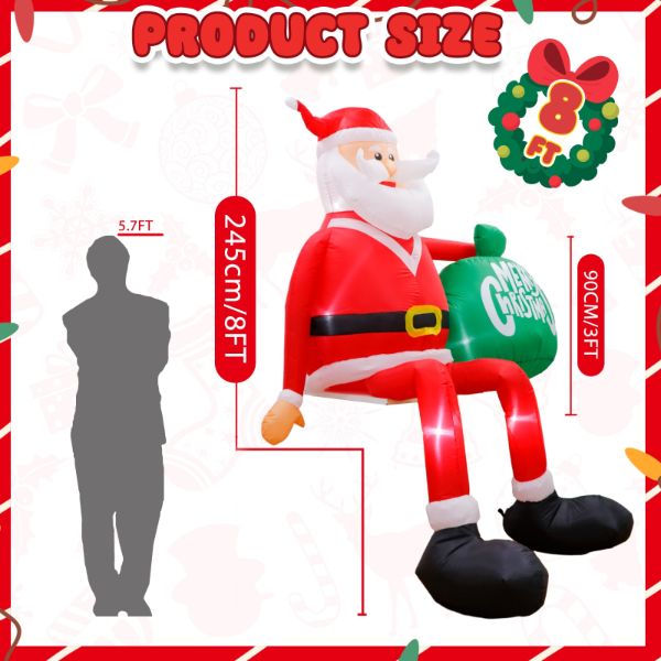 Christmas Inflatable Santa & Gingerbread Man OutDoor Decor )