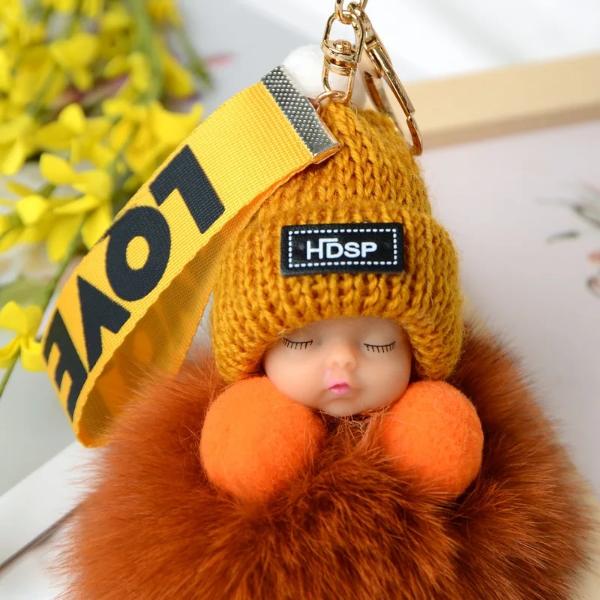 FREE GIFT Pompom Sleeping Baby Plush Keychain