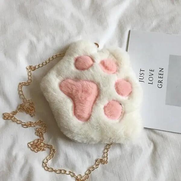 Cute Cat Paw Plush bag