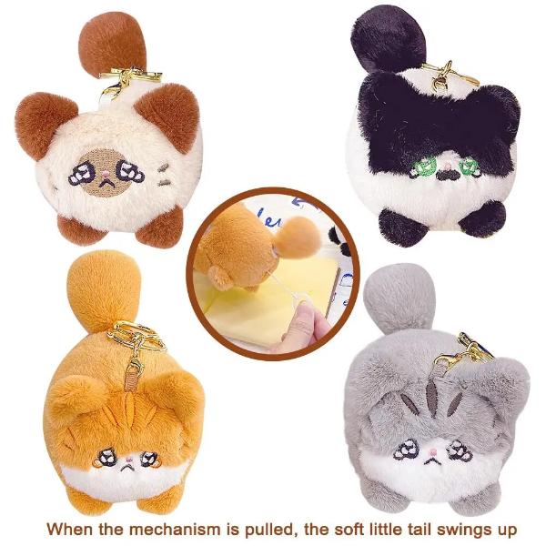 Wagging Tail Cat Plush Key Chain Bag Pendant