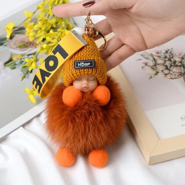 FREE GIFT Pompom Sleeping Baby Plush Keychain