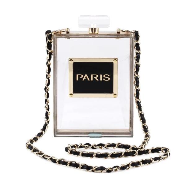 Acrylic Paris Perfume Crossbody Style Handbag