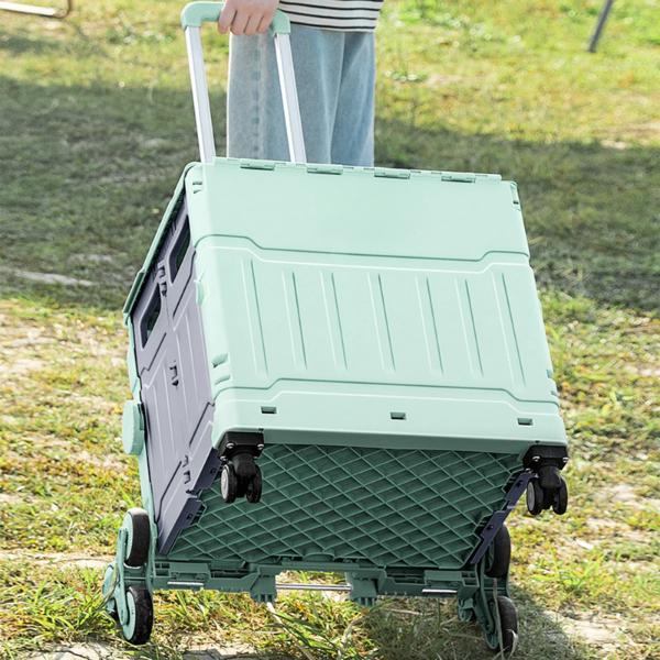 Folding Utility Cart Portable Rolling Crate Handcart Shopping Trolley