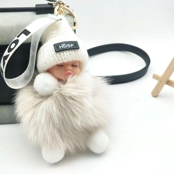 FREE GIFT Pompom Sleeping Baby Plush Keychain