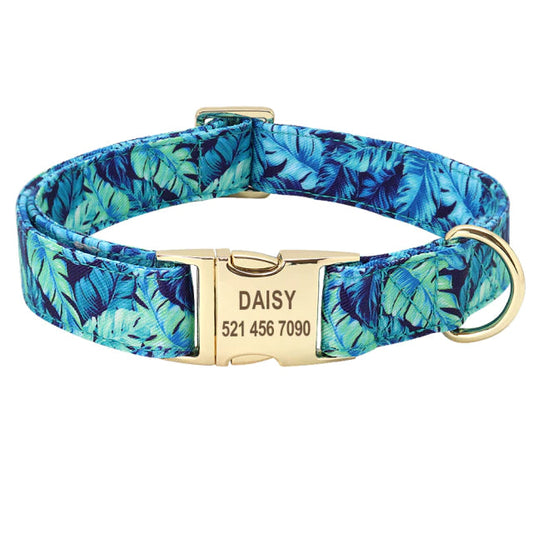 Personalized Floral Dog Collar