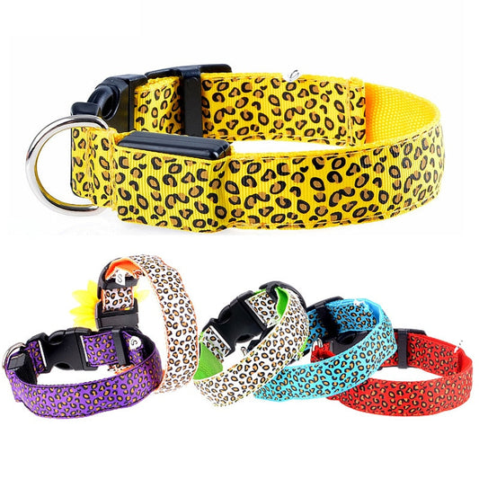 Leopard Deisgn LED Dog Collar