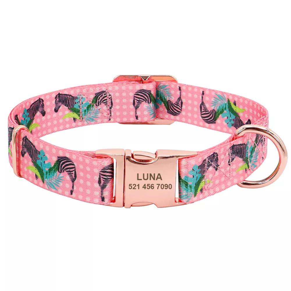 Personalized Floral Dog Collar