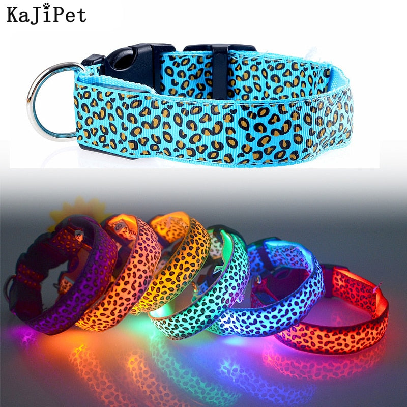 Leopard Deisgn LED Dog Collar