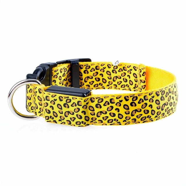 Leopard Deisgn LED Dog Collar