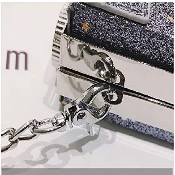 Glitter Camera Chain Clutch Bag