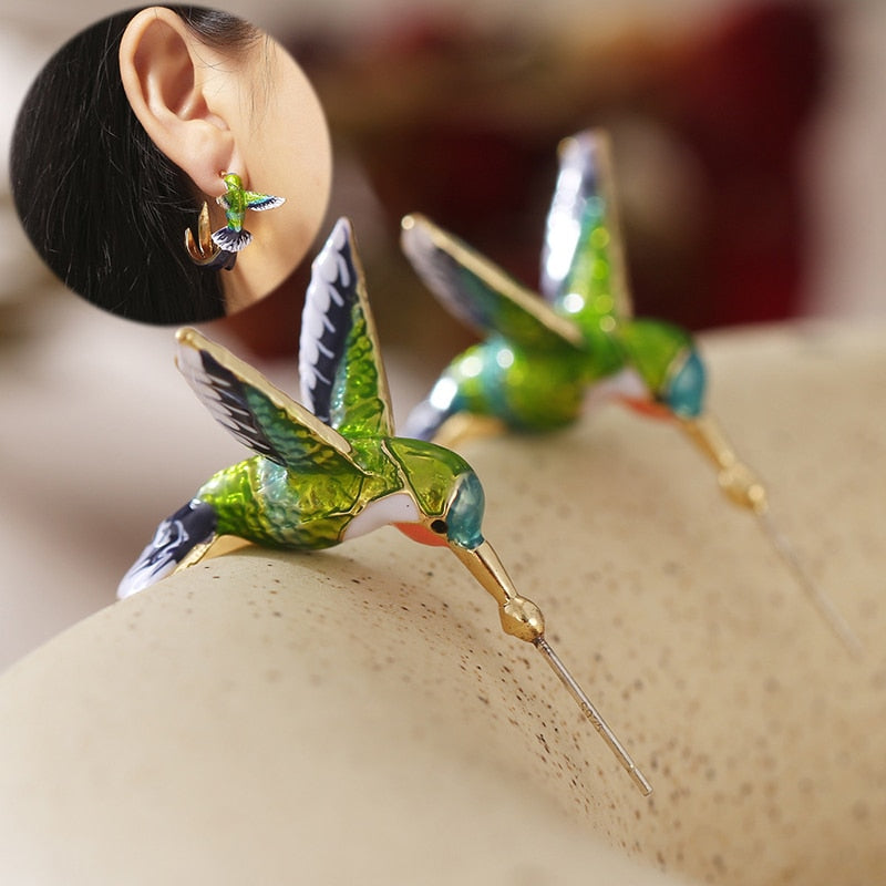 earrings Humming Bird Ear Jewelery - Dealbagco