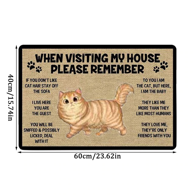 Cat Welcome Anti-Slip Door Mat