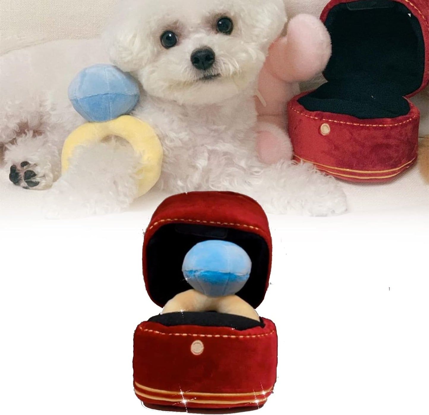 Luxury Diamond Ring Dog Chew Squeaky Toy