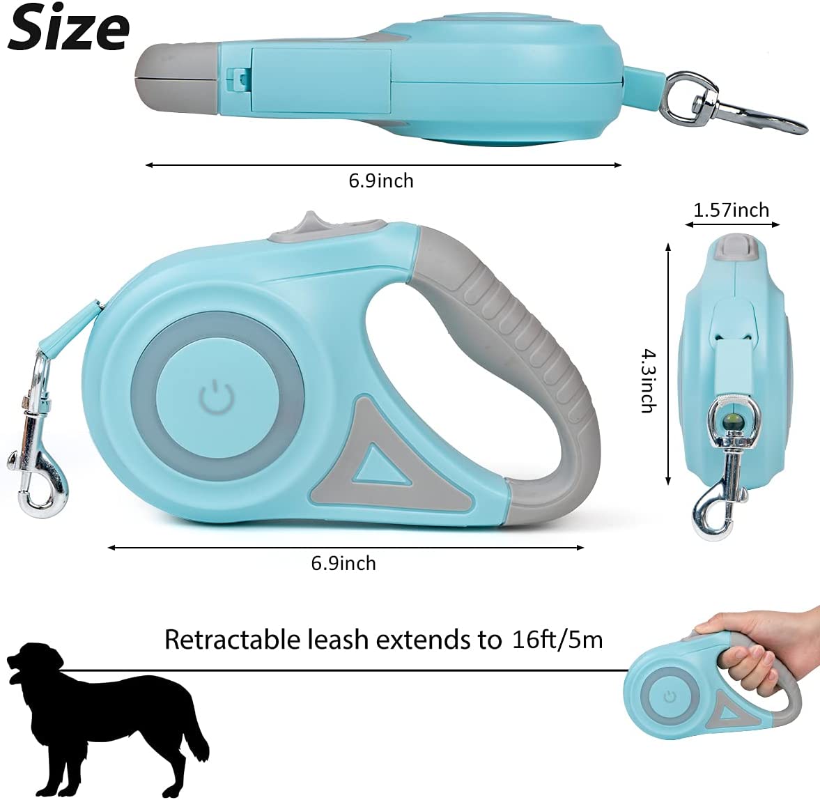 Retractable Dog Leash With Light