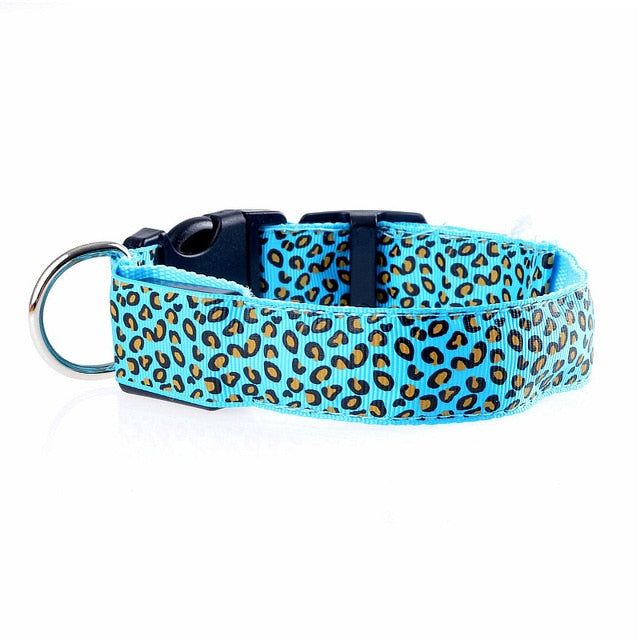 Leopard Deisgn LED Dog Collar