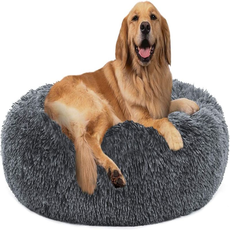 Barkermeow Round Plush Donut Cat & Dog Bed