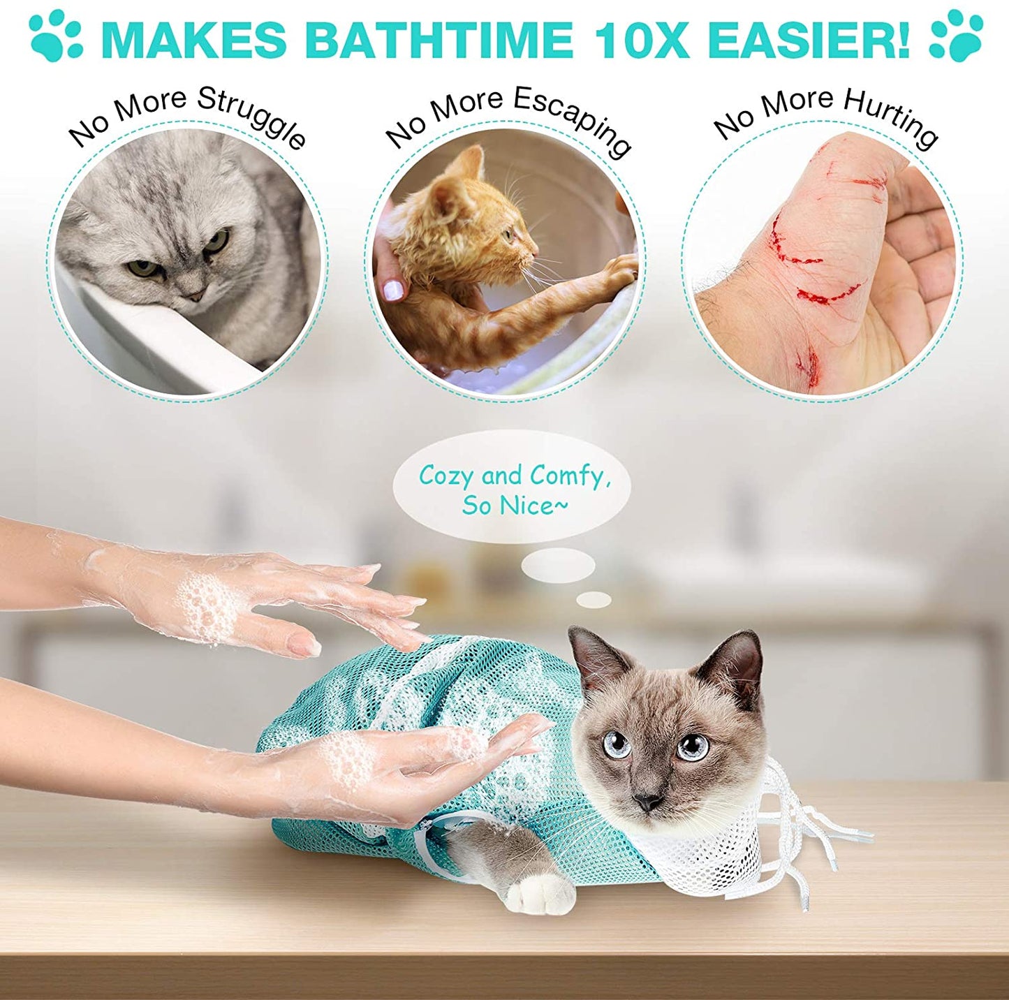 2023 New Cat Shower Grooming Bag