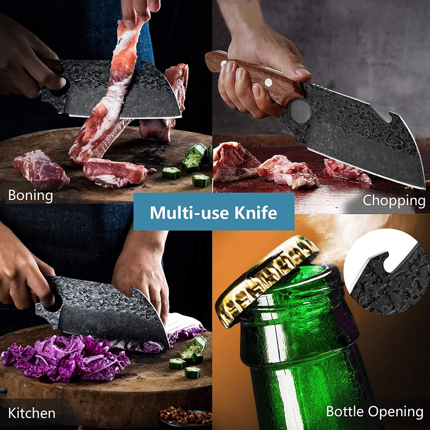 HandForged Meat Butcher Cleaver Kitchen Knife