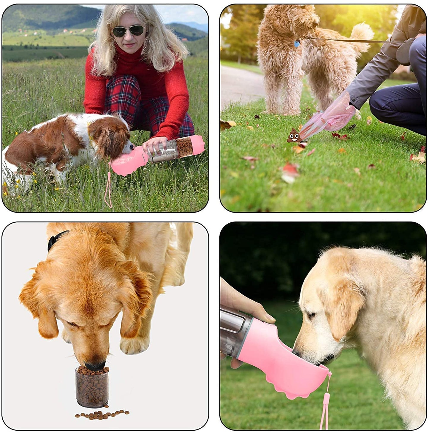 KOMMILIFE 5-In-1 Portable Dog Water Bottle