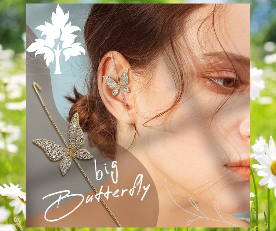 Crawler Hook Earring Luxury Ear Wrap Crawler Hook Earrings - DealbagcoBig Butterfly