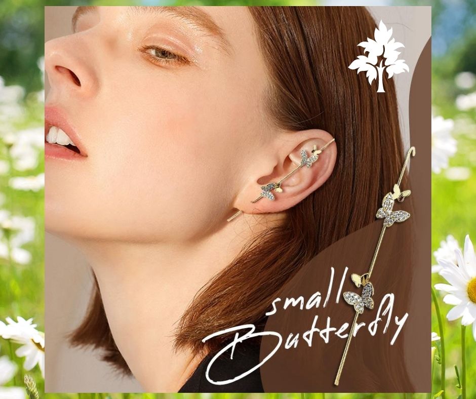 Crawler Hook Earring Luxury Ear Wrap Crawler Hook Earrings - DealbagcoSmall Butterfly
