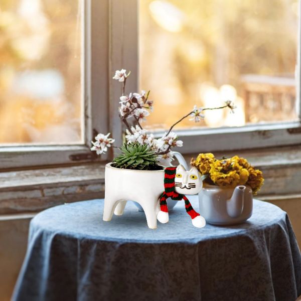 Handmade Ceramic Cat Design Planter