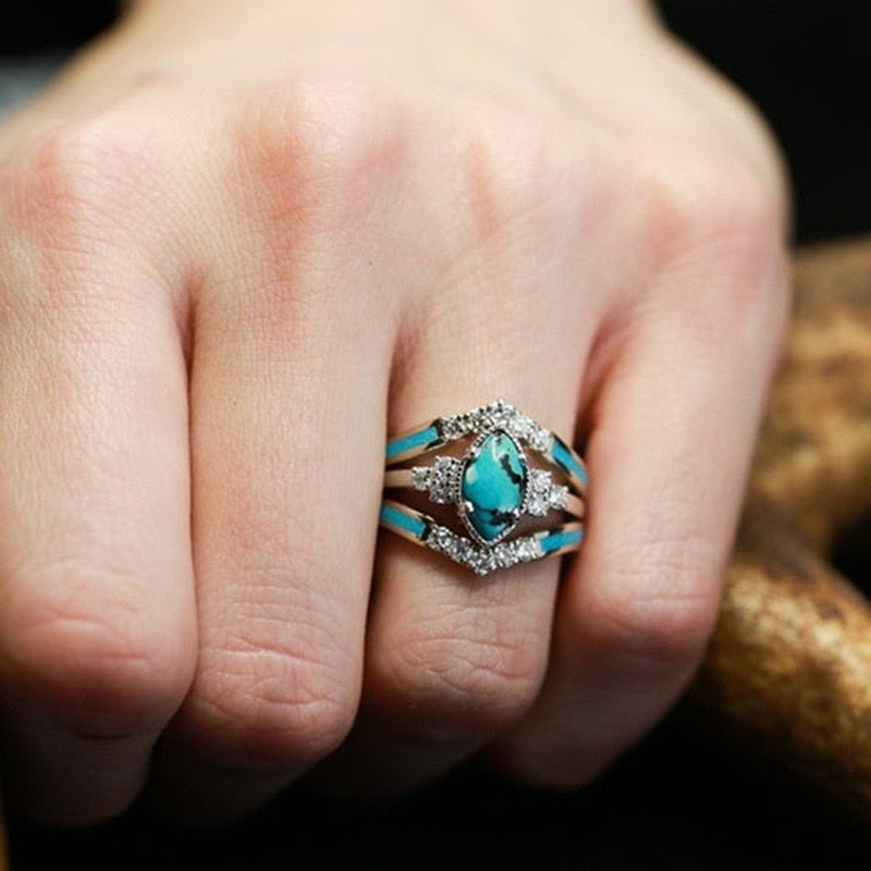 Turquoise Creative 3-Piece Ring